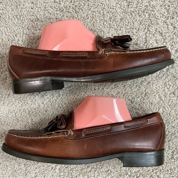 CLASSIC! Men\'s SEBAGO Brown Leather FRINGE Shawl TASSEL Shoes LOAFERS 12 main image 5